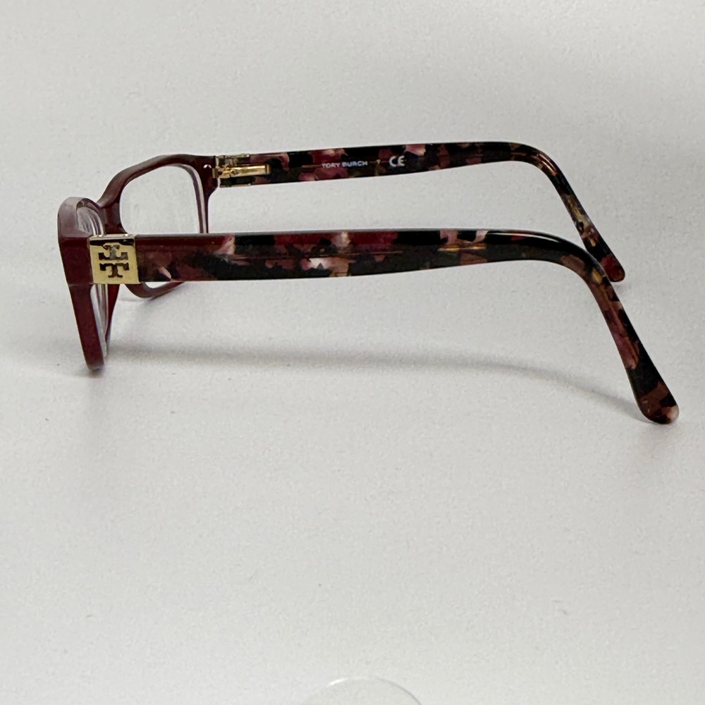 Tory Burch TY 2067 1610 Eyeglasses Burgundy Tortoise Rectangle Frames 52-17-135 - Picture 2 of 7